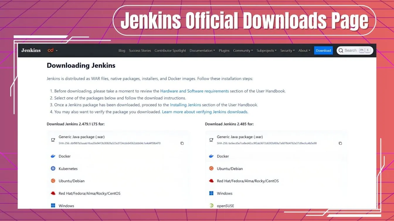 Jenkins Official Downloads Page
