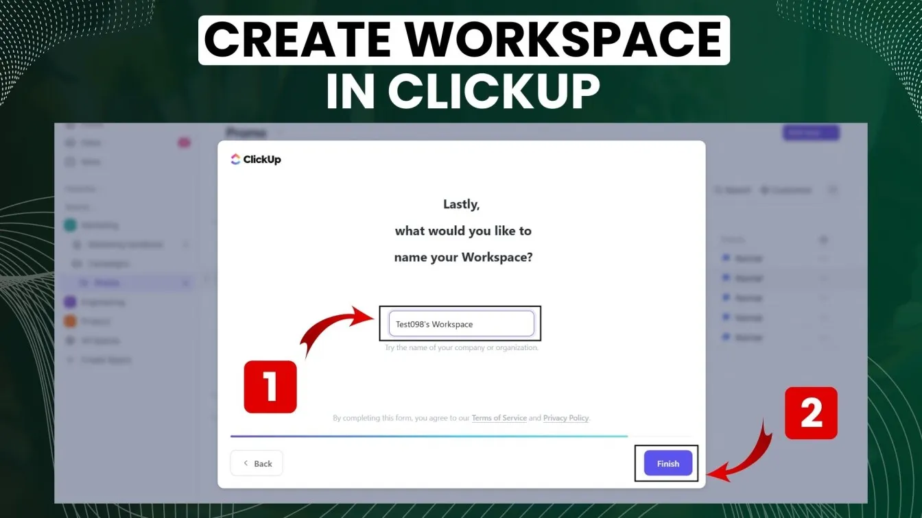 Create Workspace in ClickUp