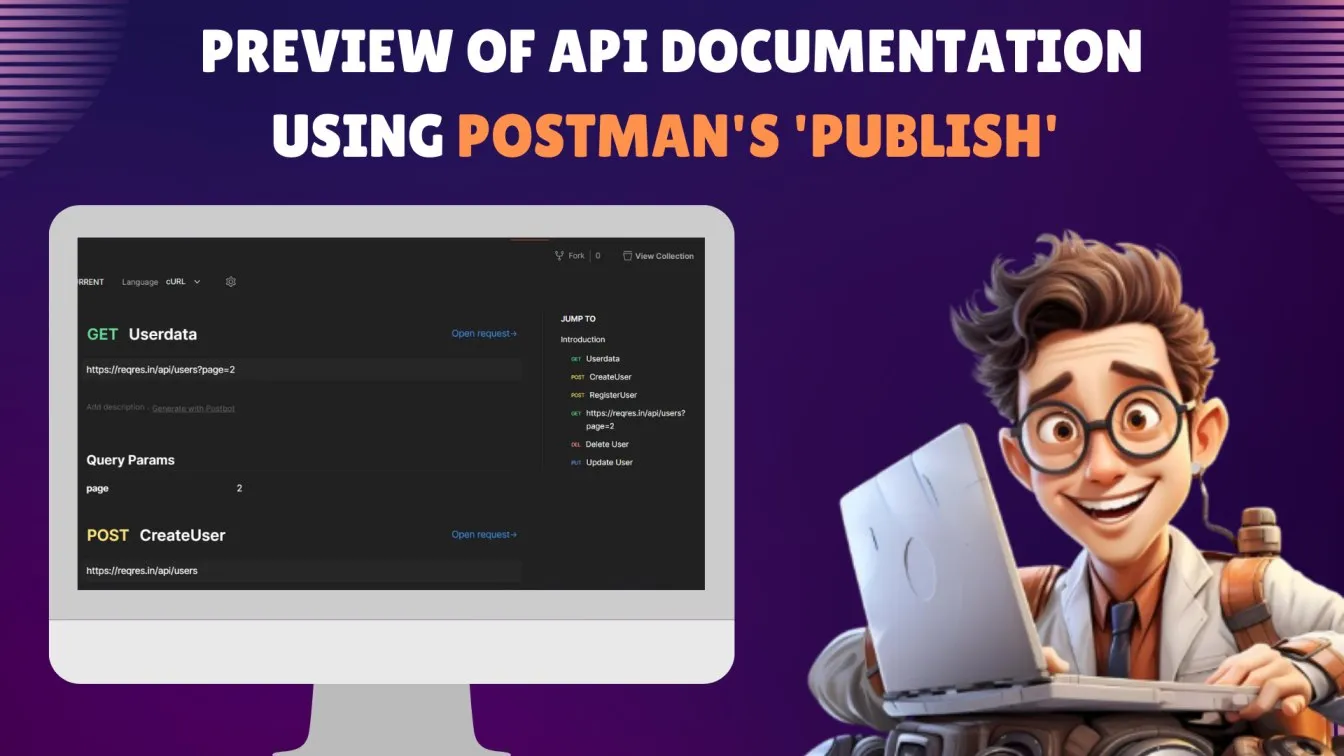 Preview of API Documentation using Postman's 'Publish'