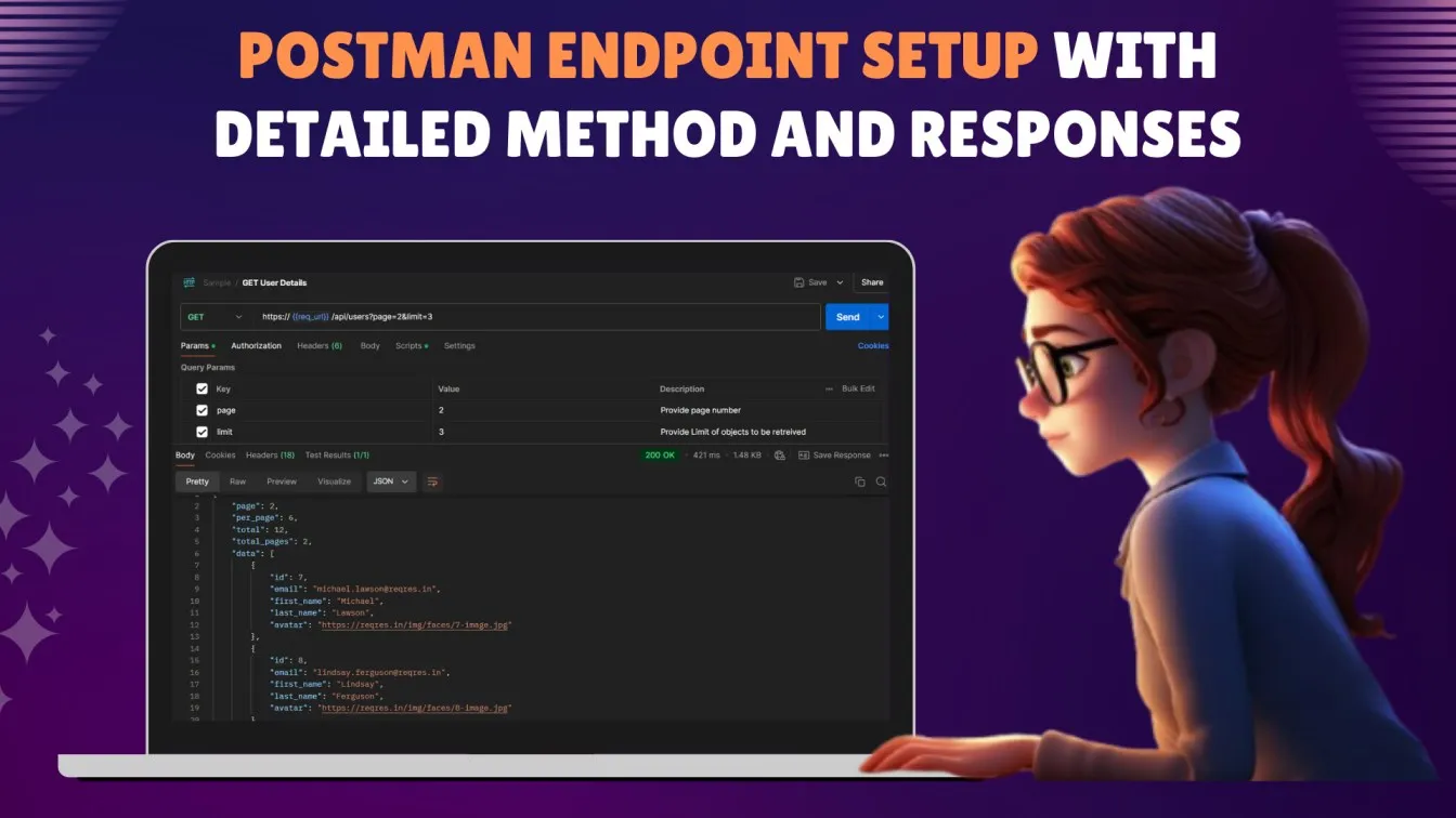 Postman Endpoint Setup with detailed method and responses