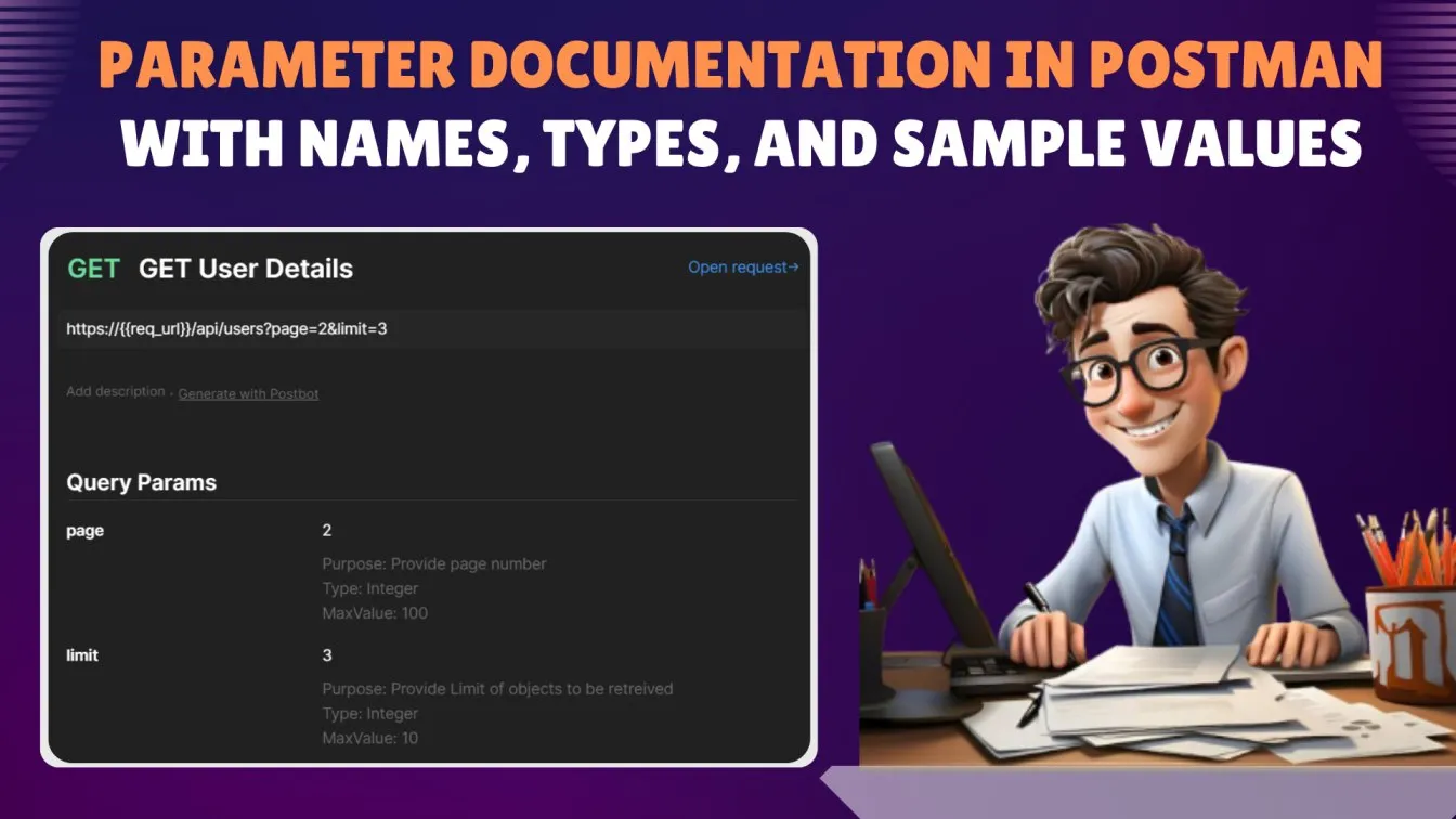 Parameter Documentation in Postman with Names, Types, and Sample Values