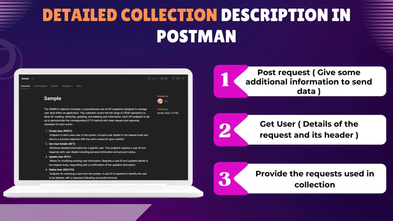 Detailed Collection Description in Postman