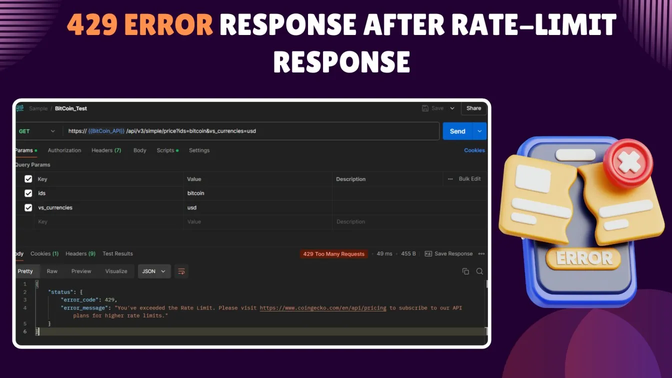 429 error response after rate-limit response