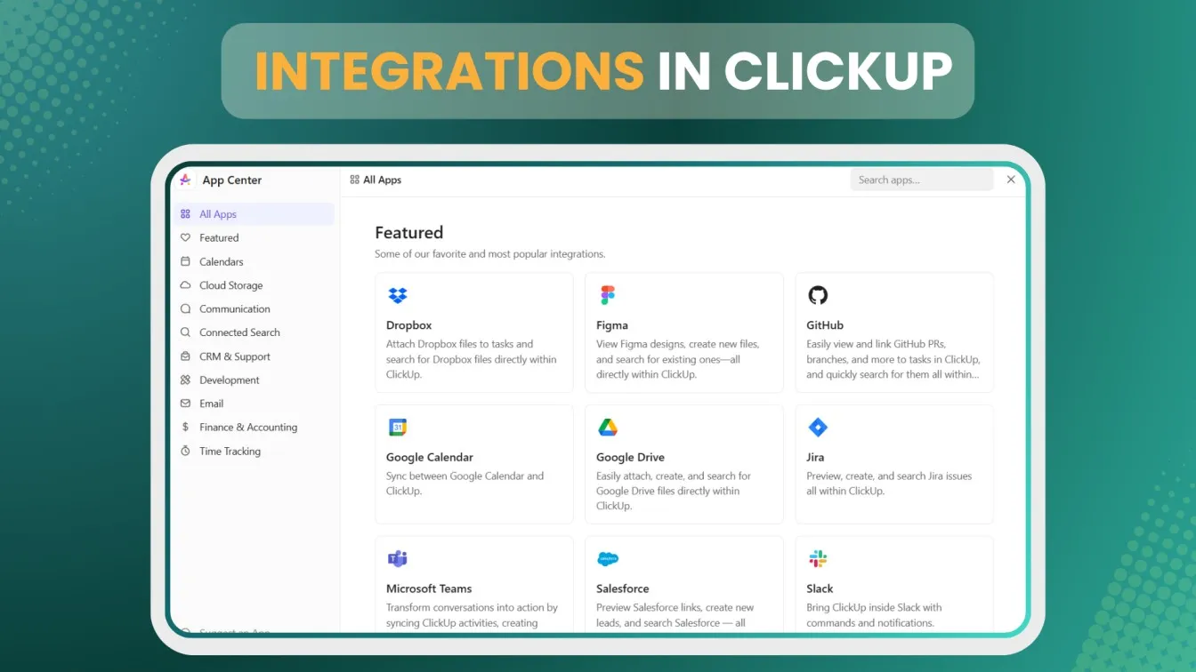 Integrations in ClickUp