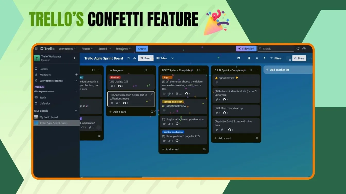 Trello’s Confetti Feature