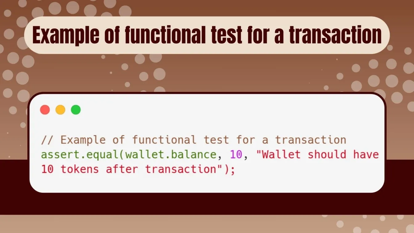 Example of functional test for a transaction