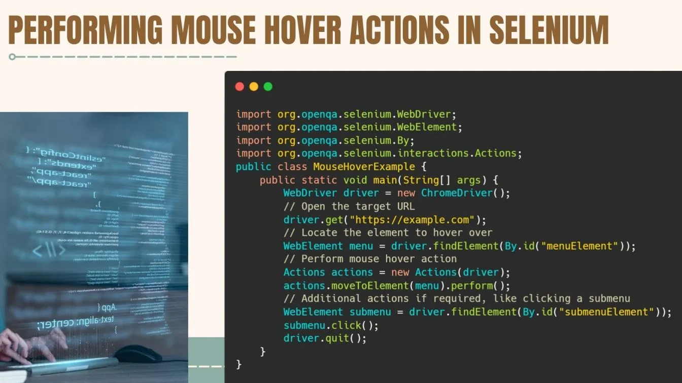perform mouse hover actions in Selenium
