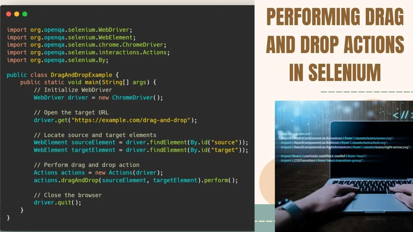 perform drag-and-drop actions in Selenium