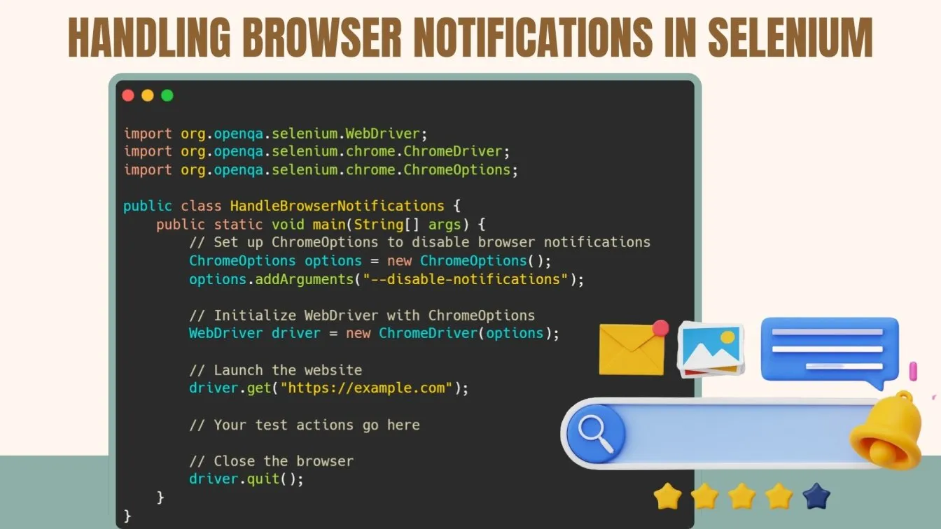 handle browser notifications in Selenium