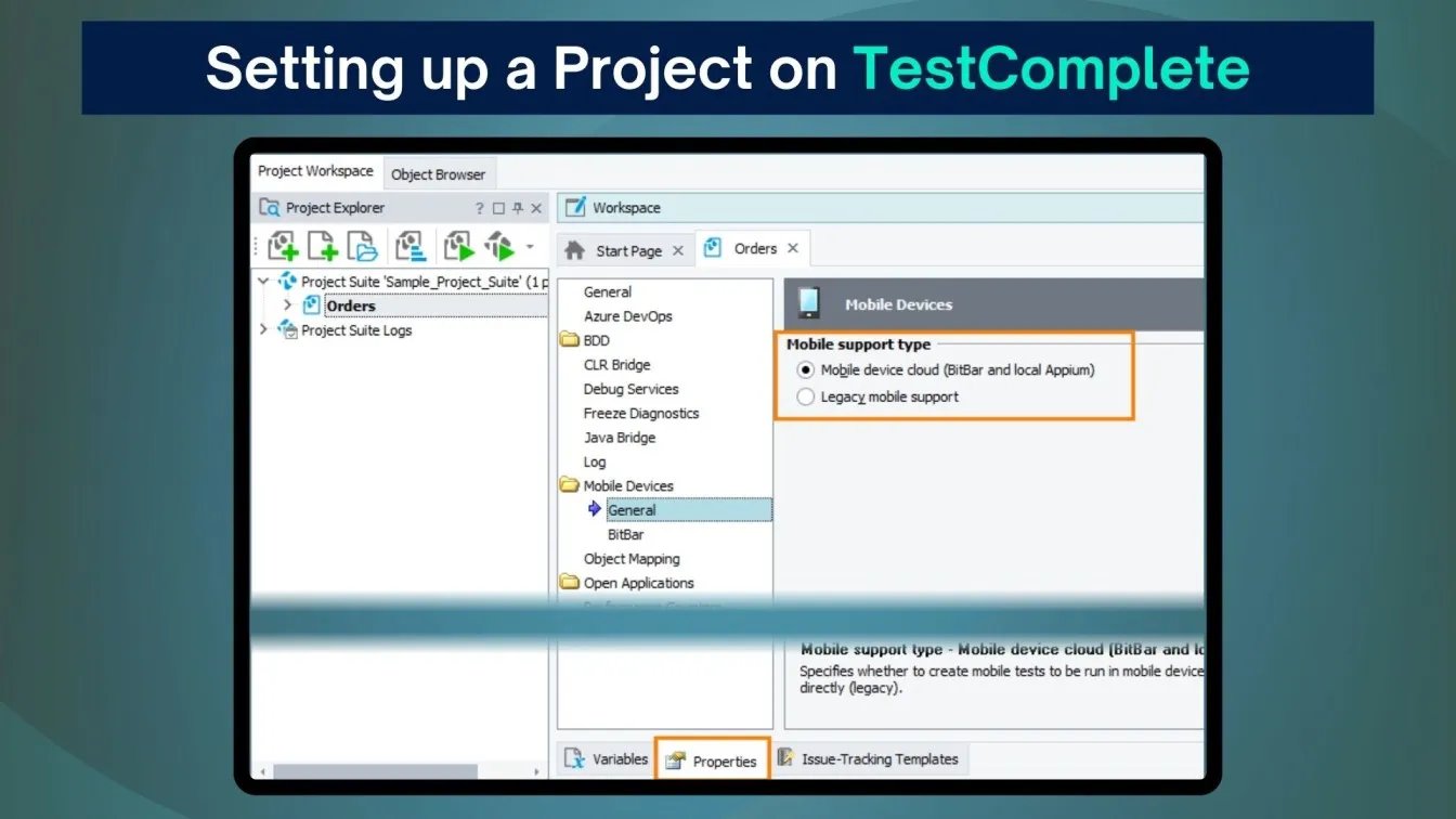 Setting up a Project on TestComplete