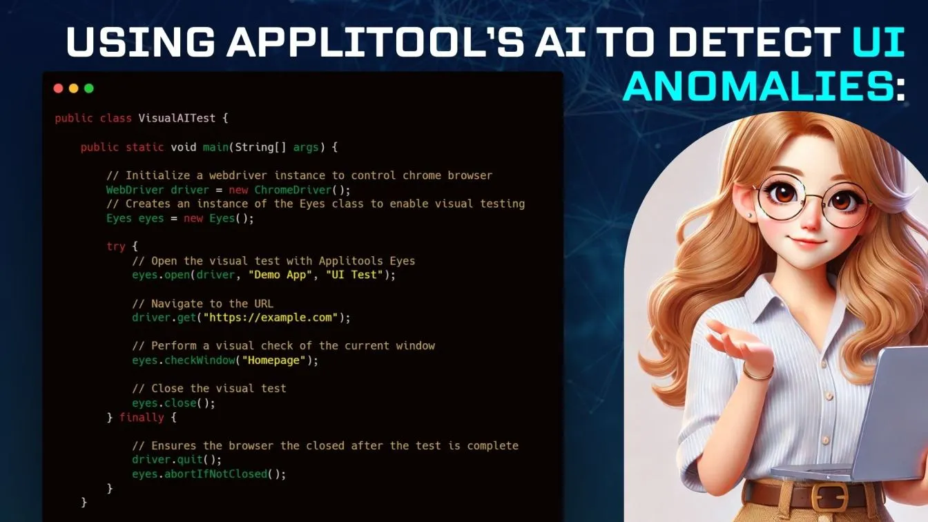 Using Applitool’s AI to Detect UI Anomalies