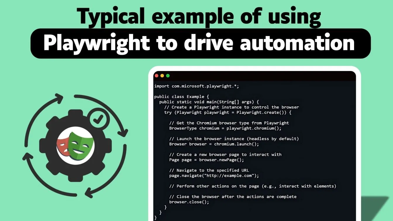 Typical example of using Playwright to drive automation: