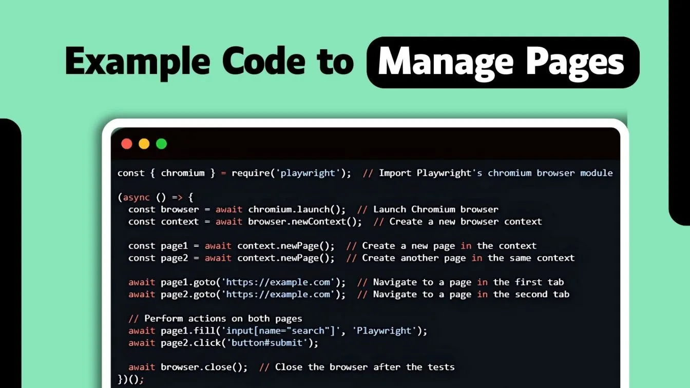 Example Code to Manage Pages