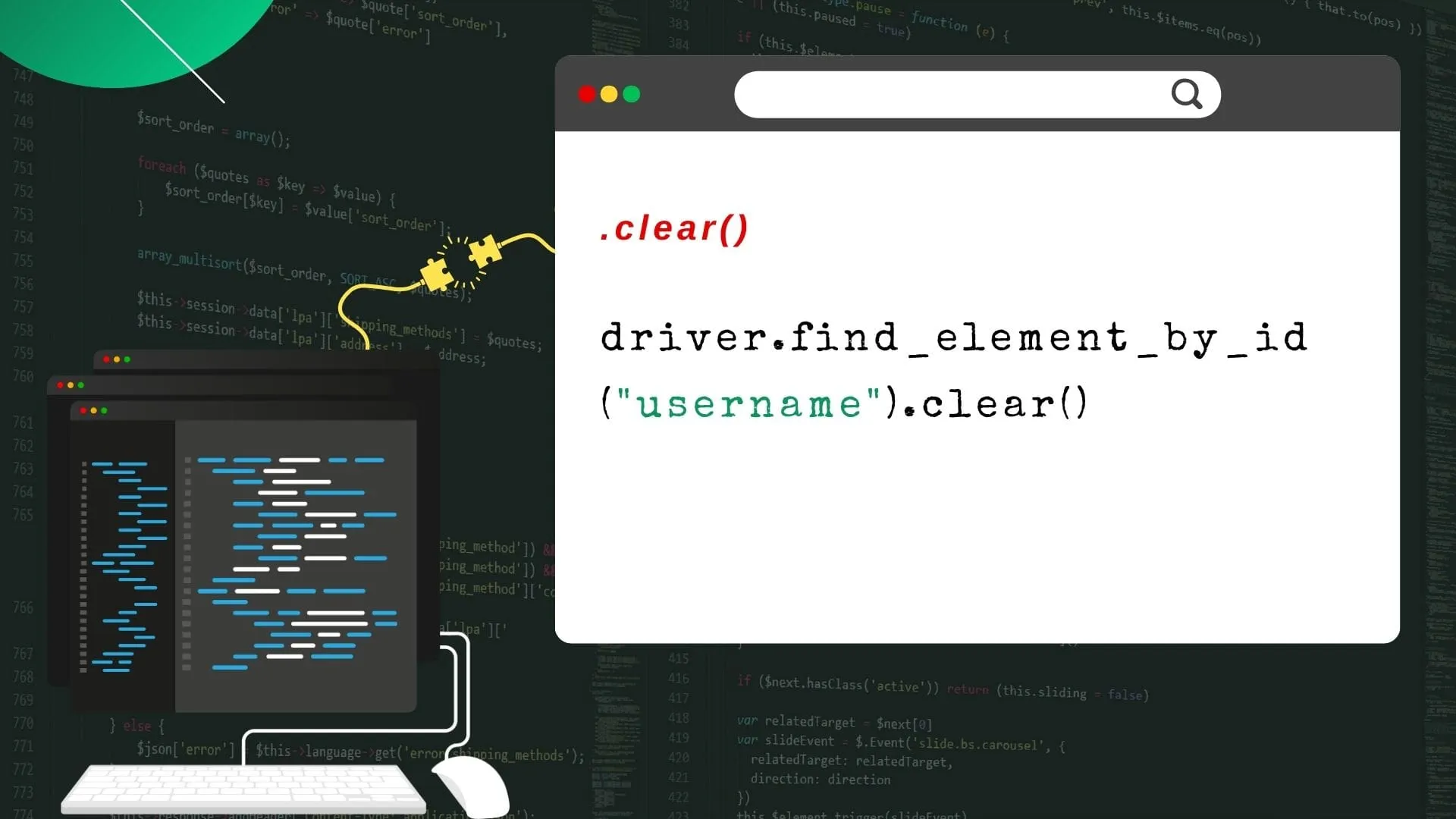 A small script showing the code of the clear()