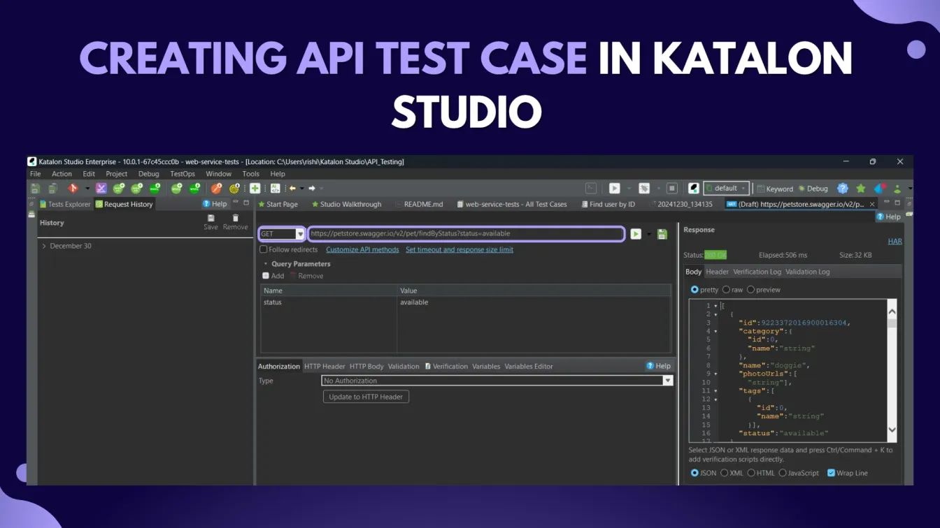 Creating API Test Case in Katalon Studio