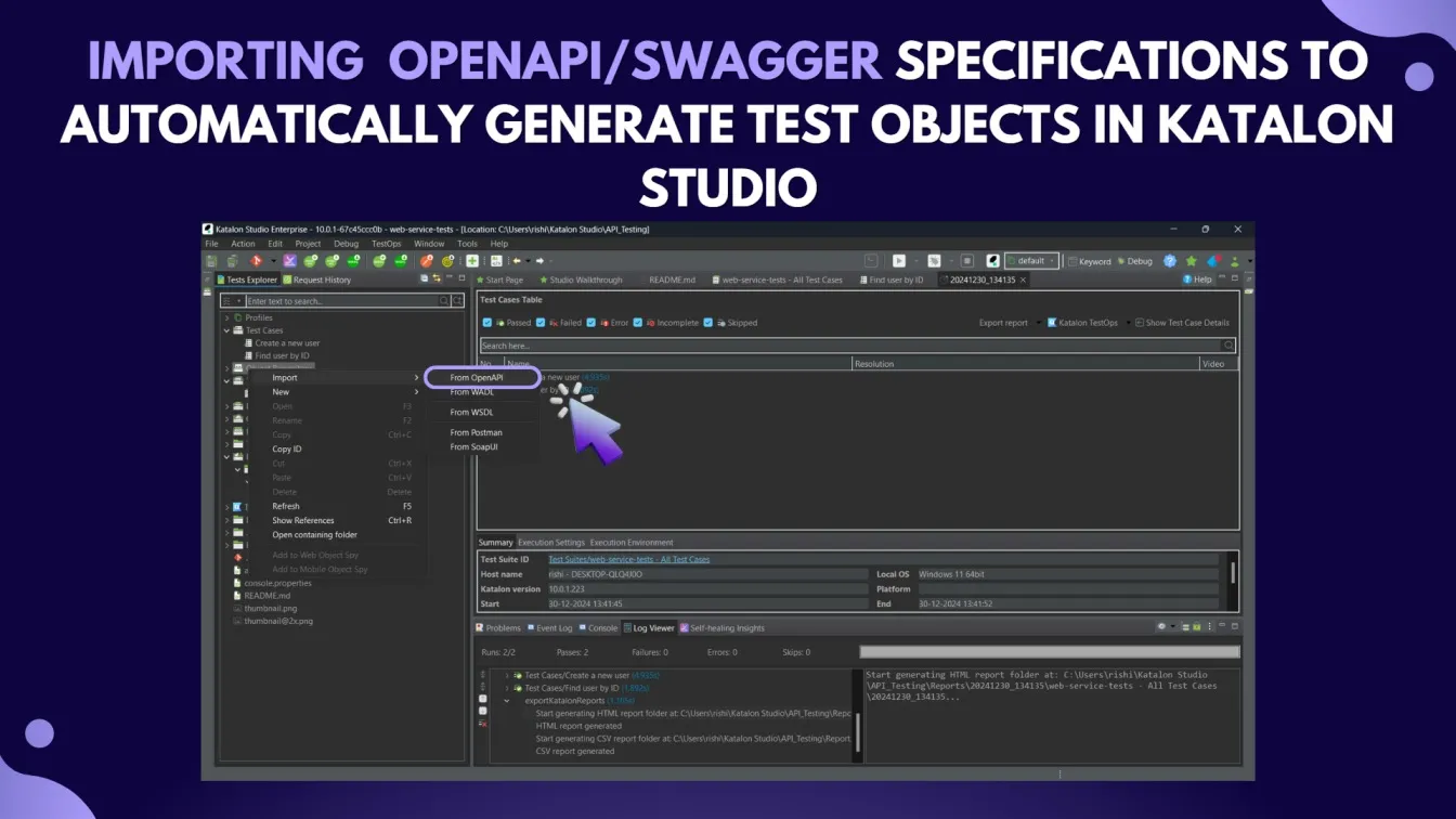 Importing OpenAPI/Swagger specifications to automatically