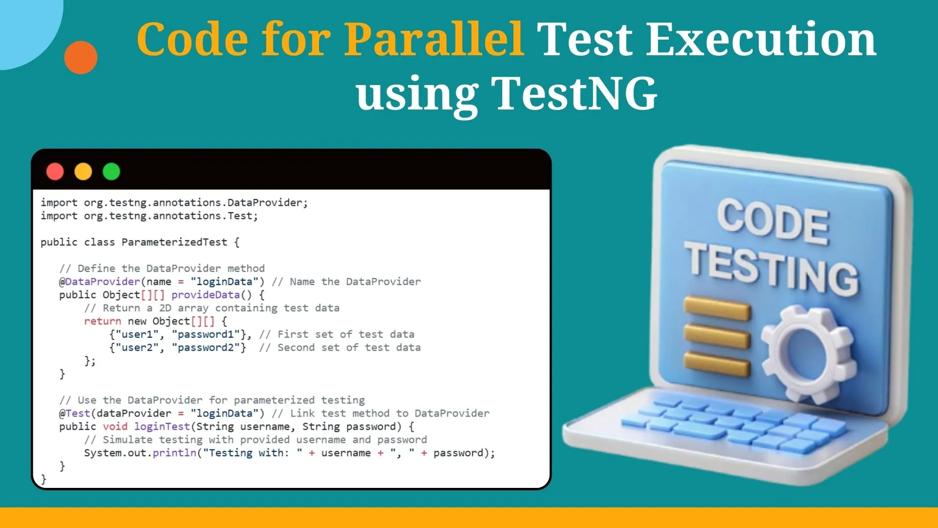 Code for Parallel Test Execution using TestNG