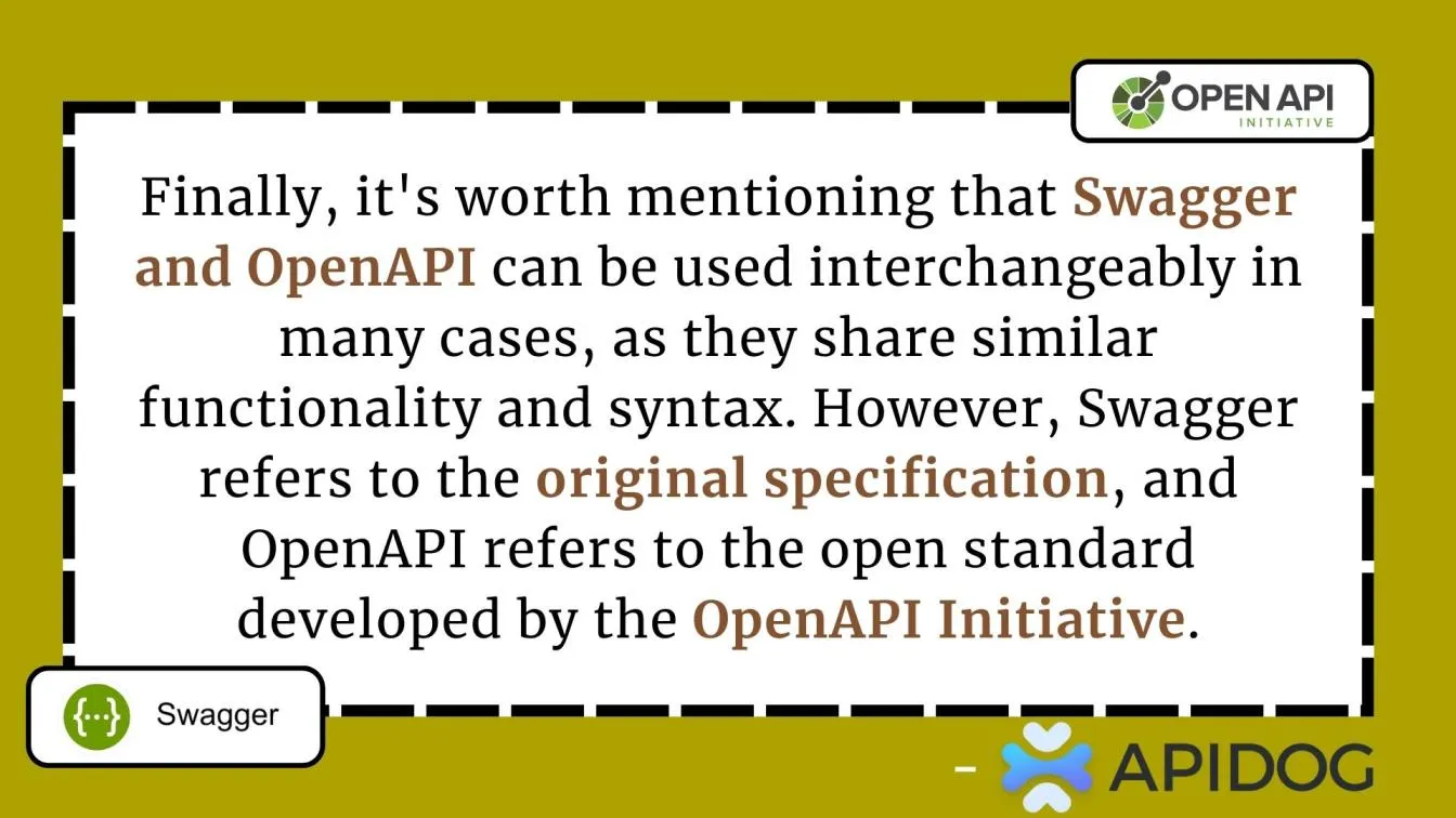 Swagger and OpenAPI are related.