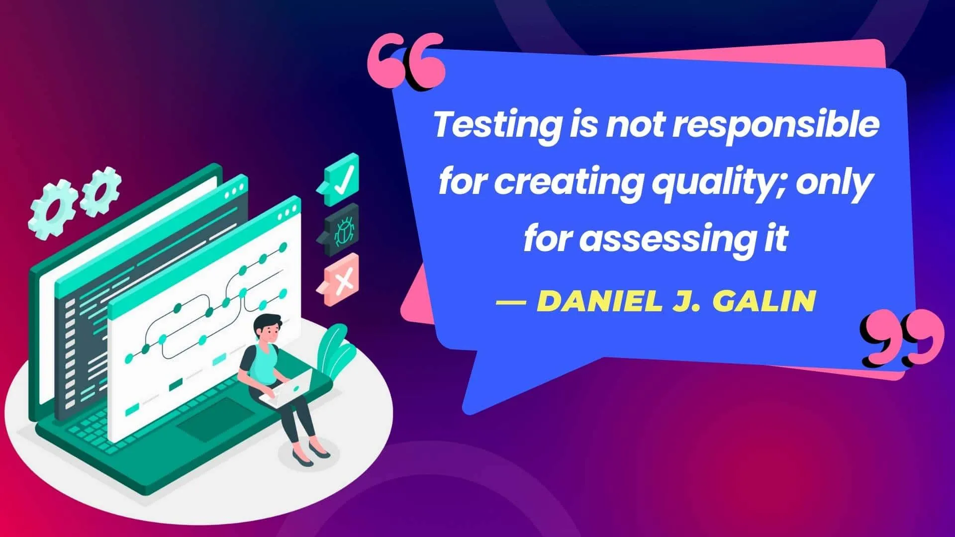 Testing is not responsible for creating quality; only for assessing it