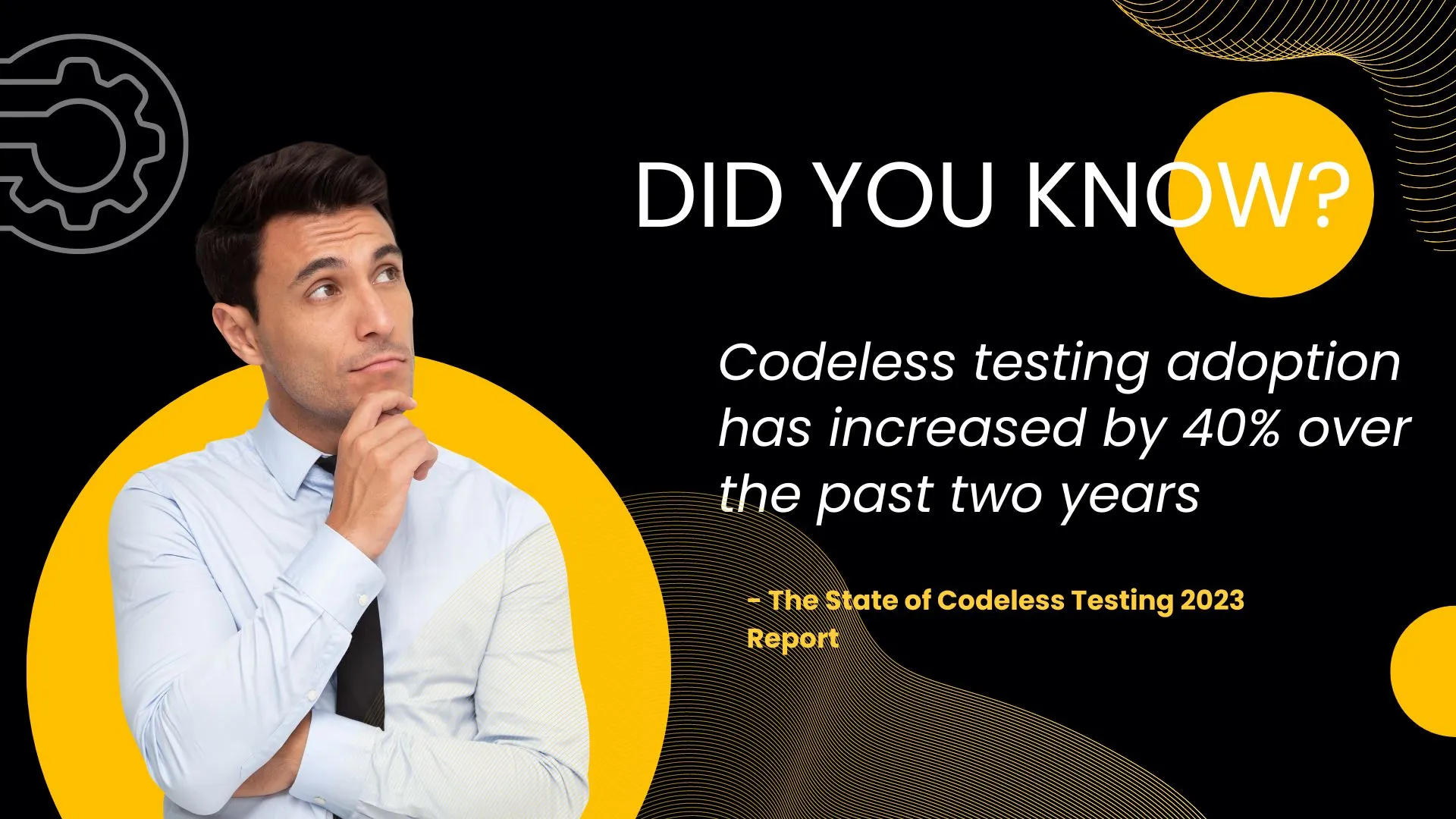 Codeless testing adoption has increased by 40% over the past two years