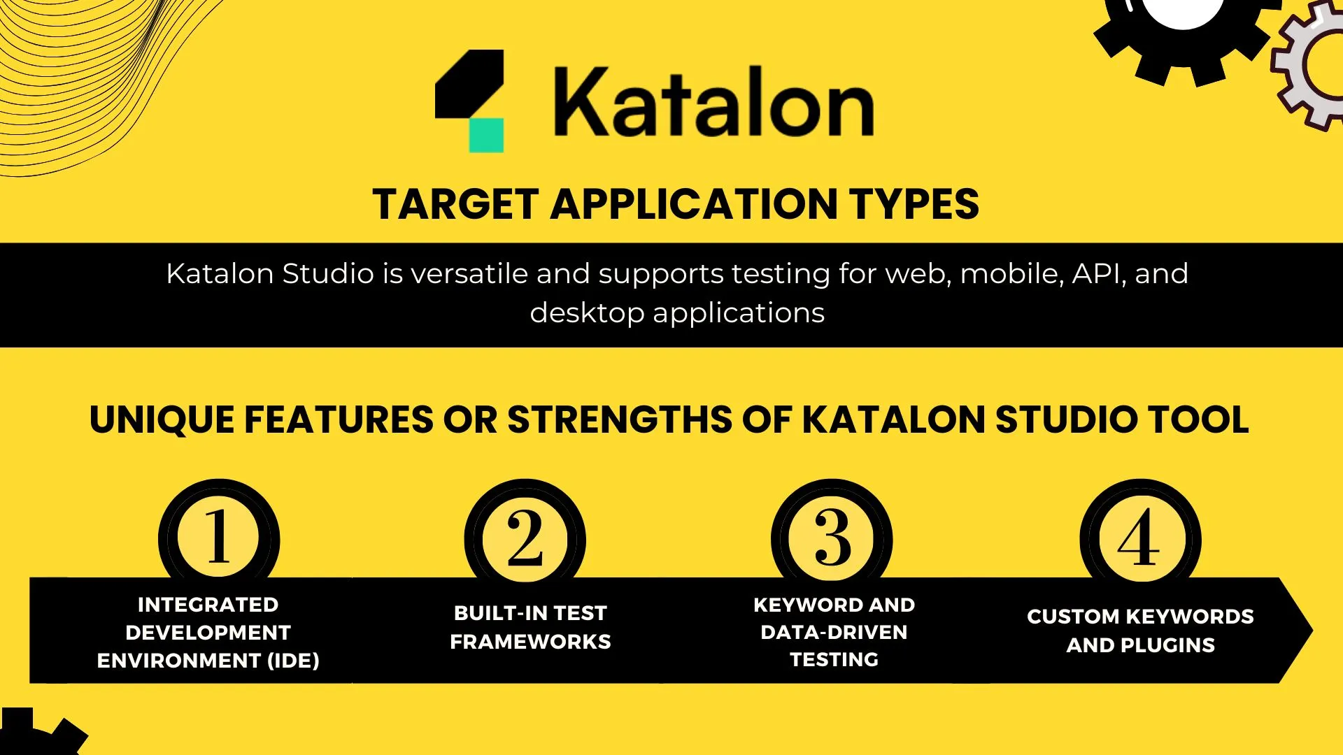  Katalon Studio is versatile and supports testing for web, mobile, API, and desktop applications