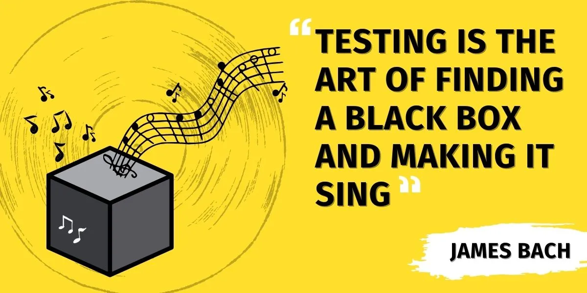 Testing is the art of FInding a Black Box and Making it Sing