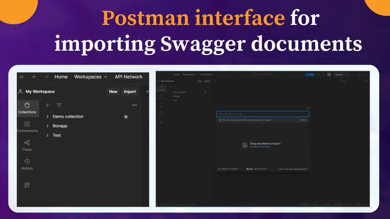 Postman interface for importing Swagger documents