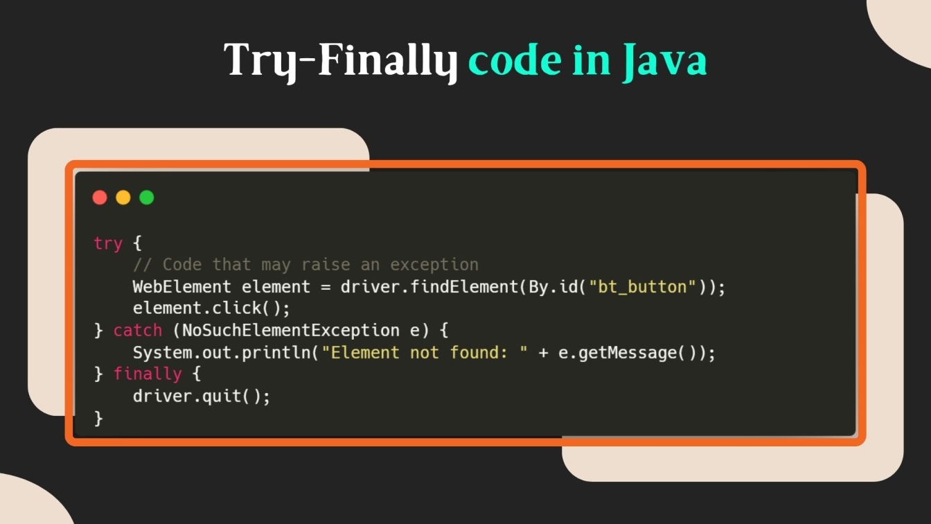 Try-Finally code in Java: