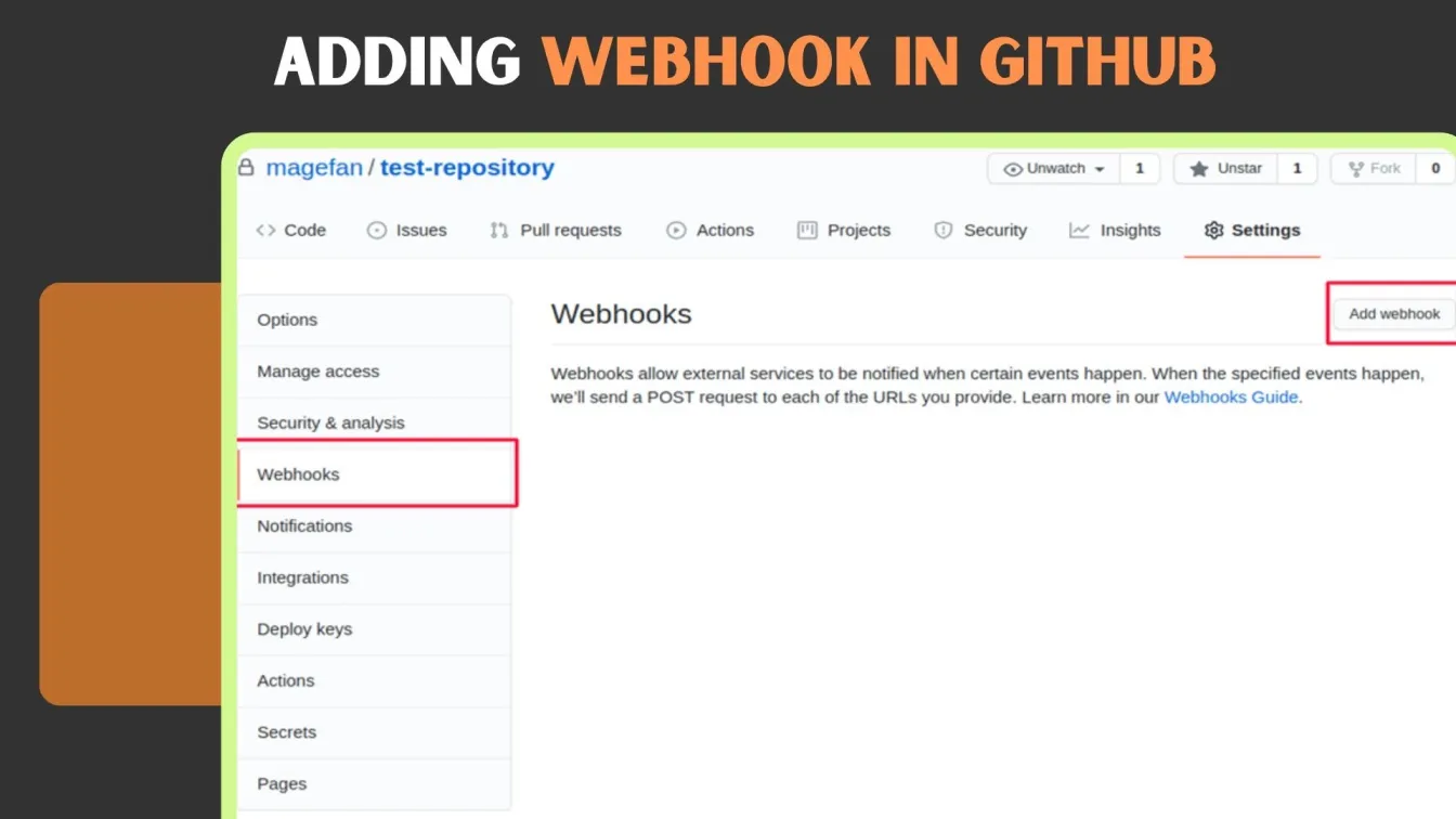Adding Webhook in Github