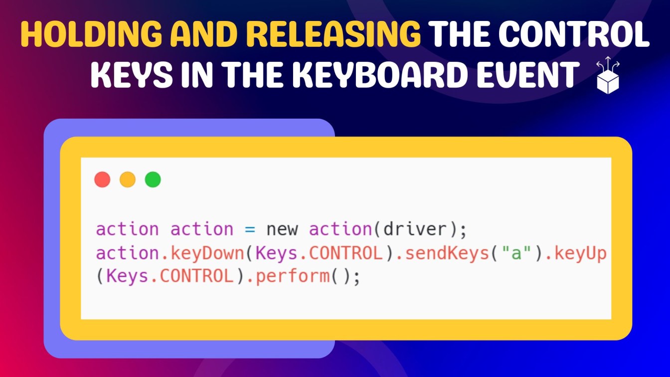 Holding and releasing the control keys in the keyboard event