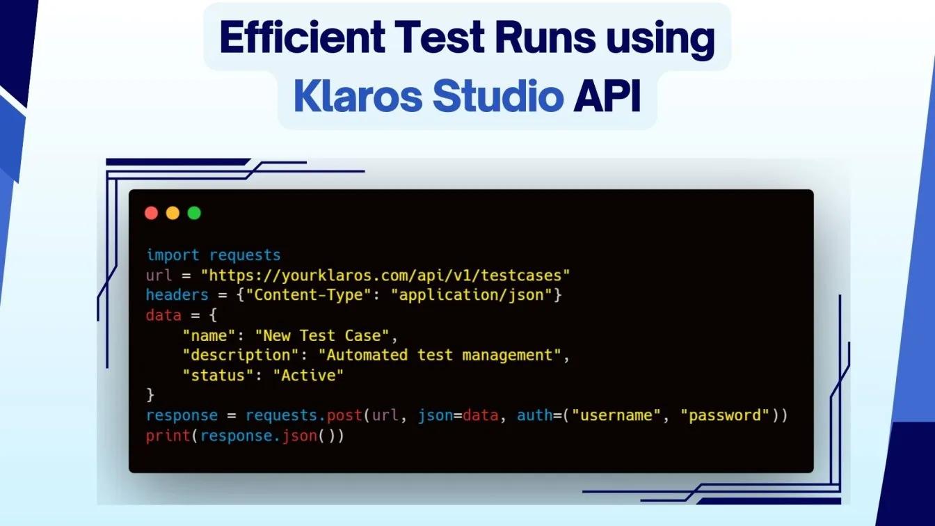 Efficient Test Runs Using Klaros Studio API