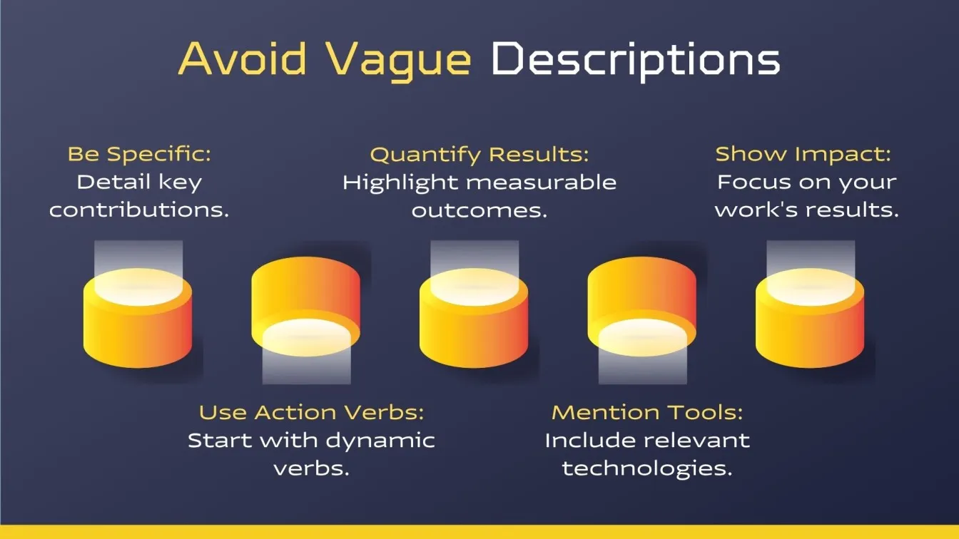 Avoid Vague Descriptions