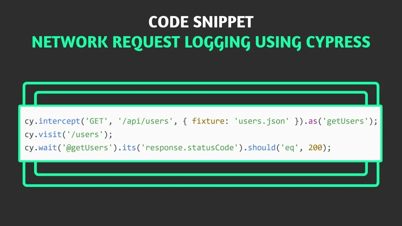 Code Snippet: Network Request Logging Using Cypress