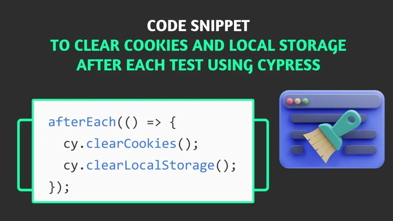 Code Snippet: To Clear Cookies and Local Storage After Each Test using Cypress
