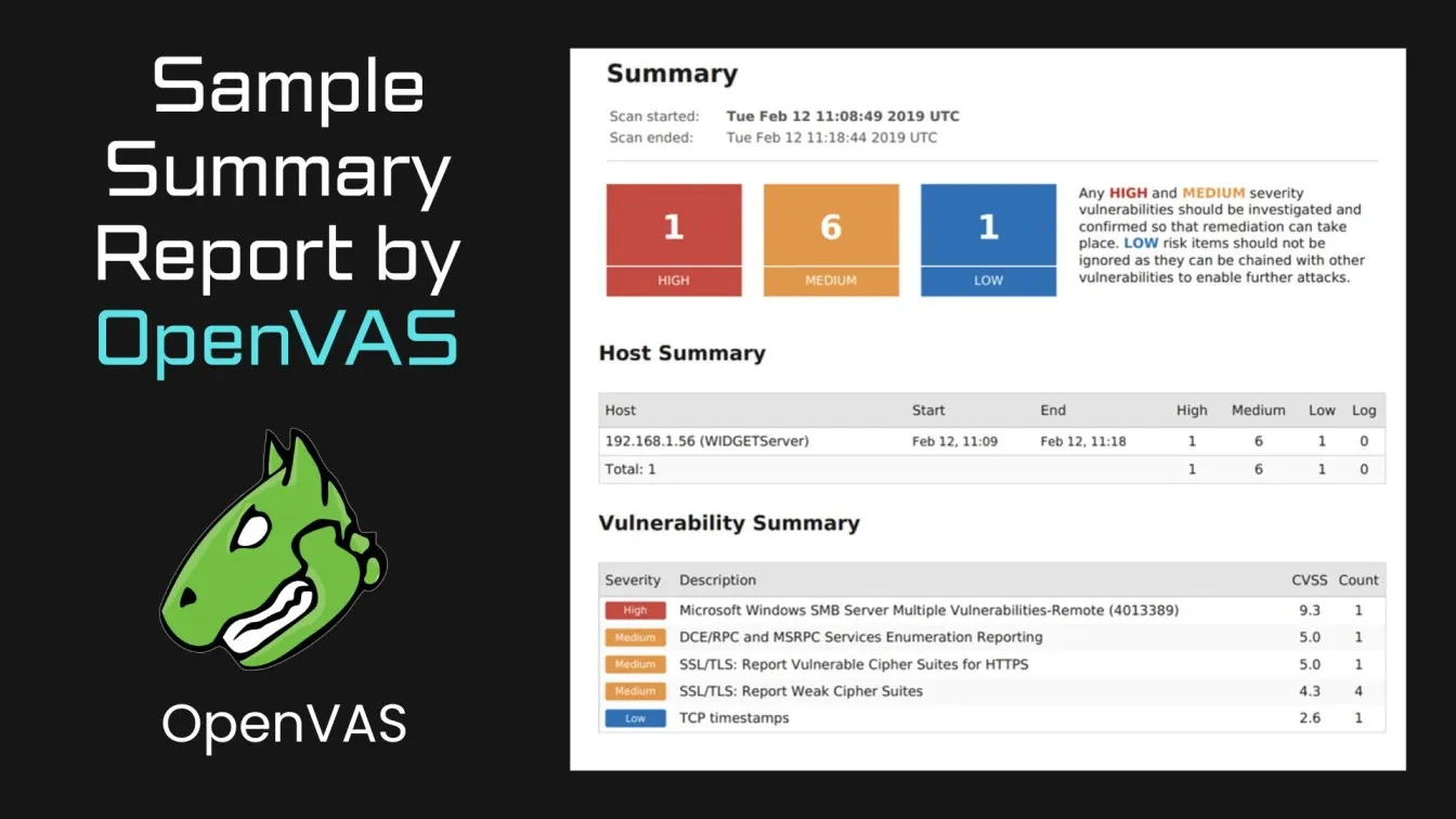 Sample Summary Report by OpenVAS