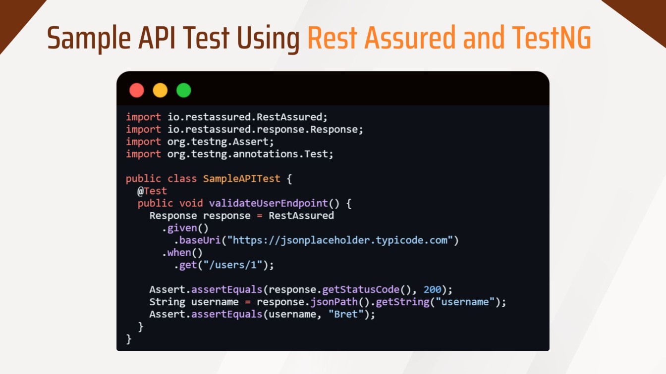 Sample API Test Using Rest Assured and TestNG