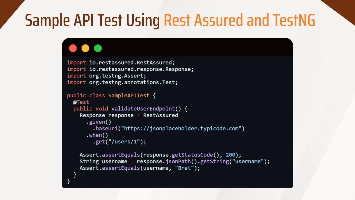 Sample API Test Using Rest Assured and TestNG