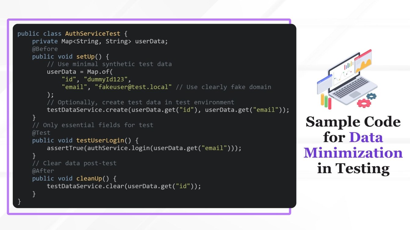 Sample Code for Data Minimization in Testing