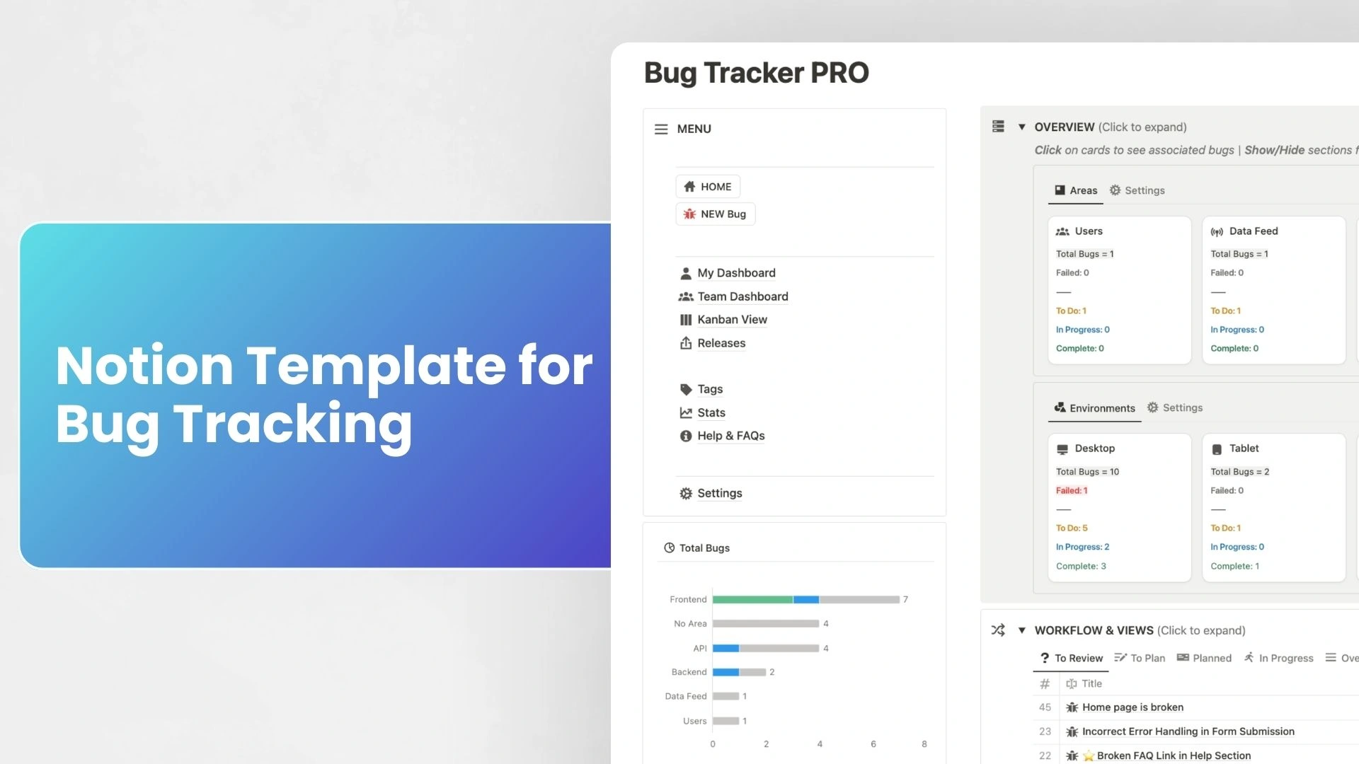 Notion Template for Bug Tracking