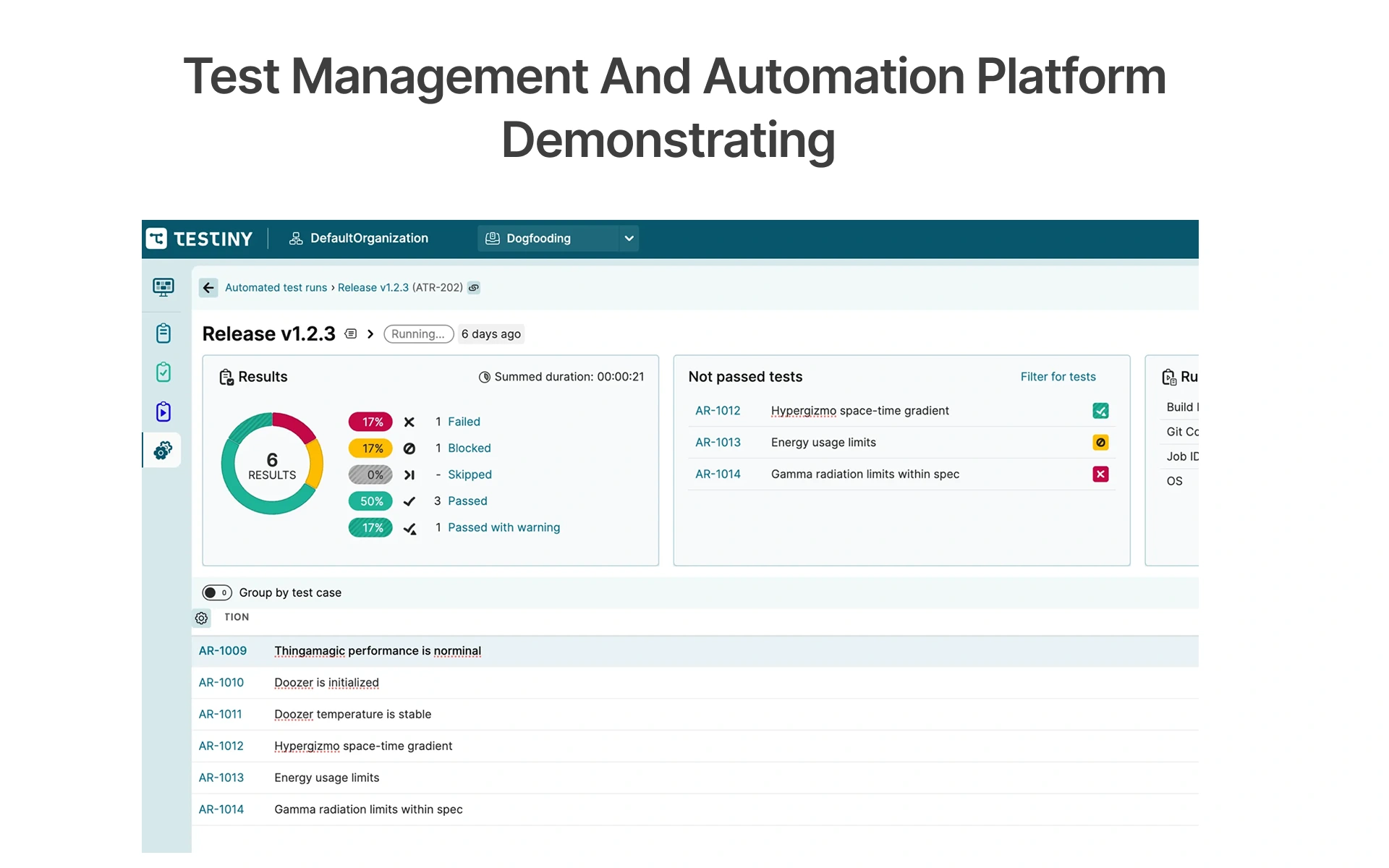 Test Management And Automation Platform Demonstrating