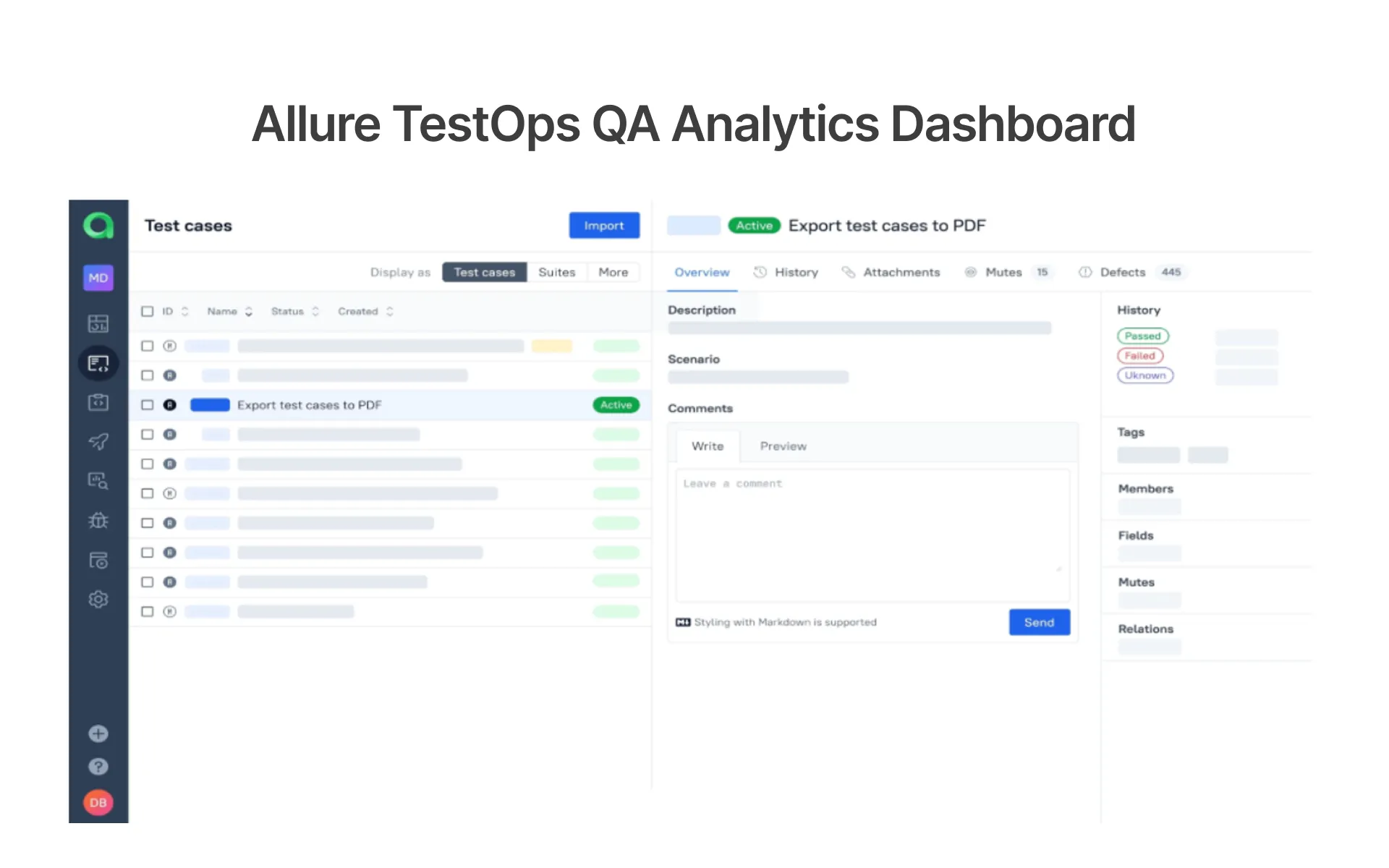 Allure TestOps QA Analytics Dashboard