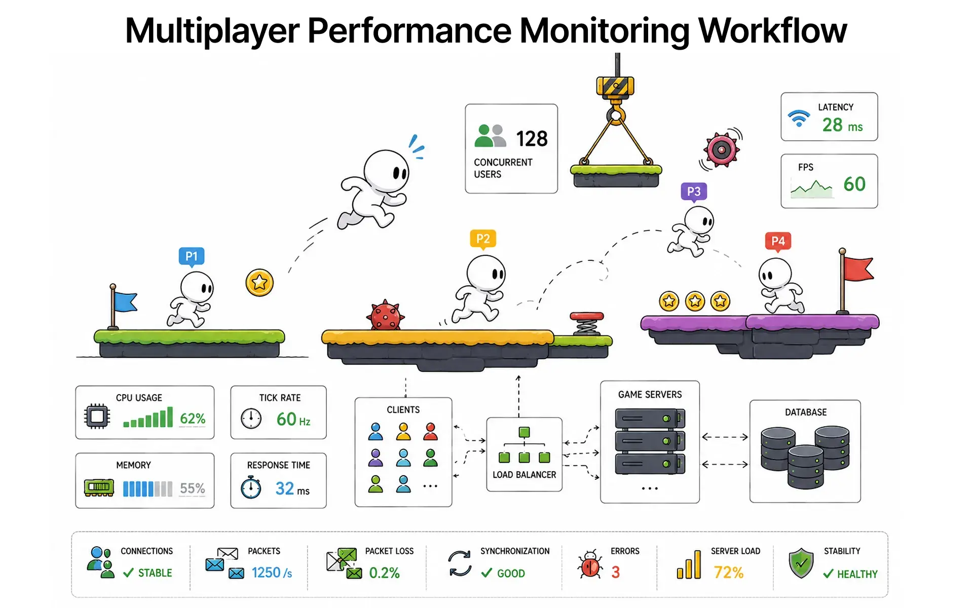 Multiplayer performance monitoring workflow