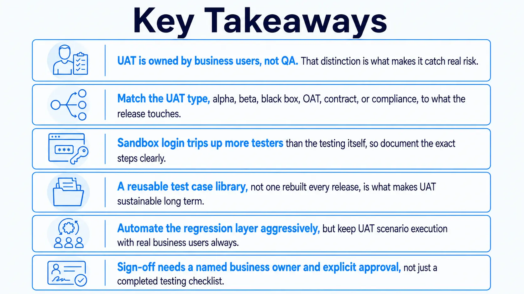 Key Takeaways for Saleforce UAT Testing