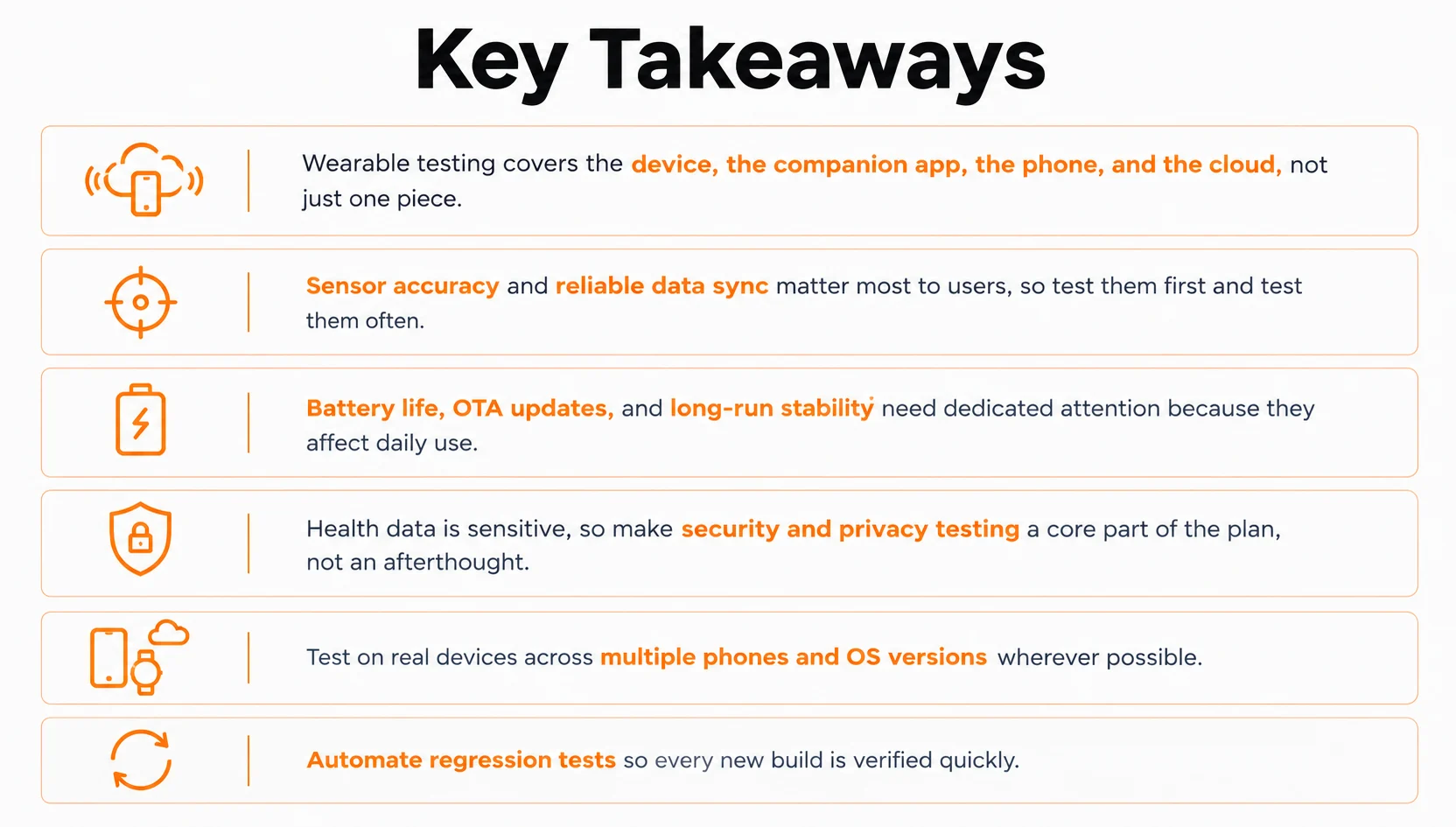 Key Takeaways for Wearable Device Testing