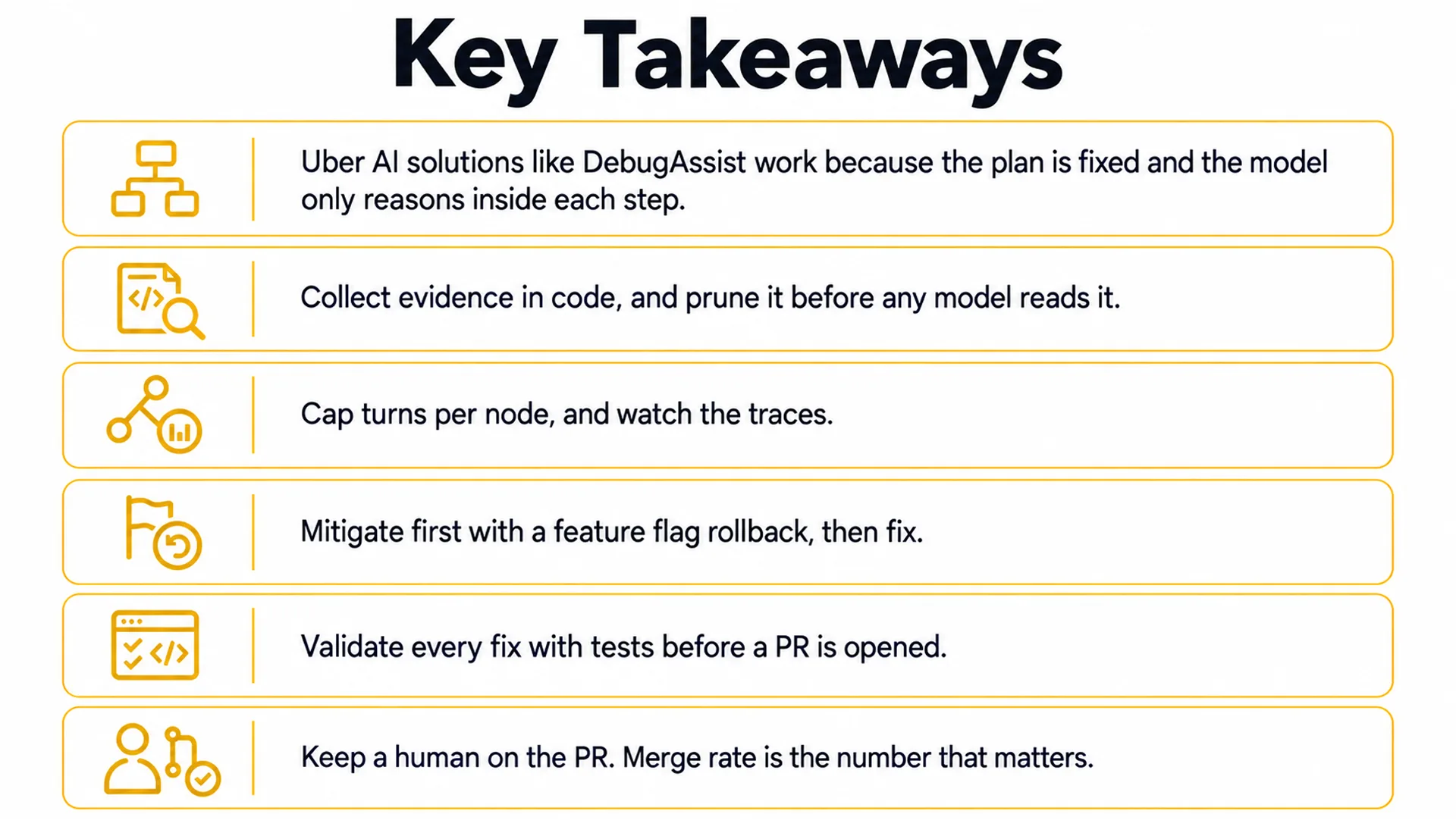 Key Takeways for Uber's Debugging Agent