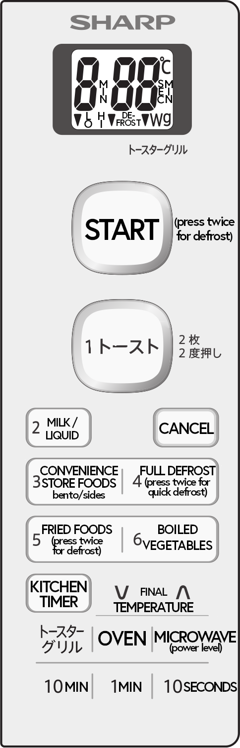 image of the microwave oven panel