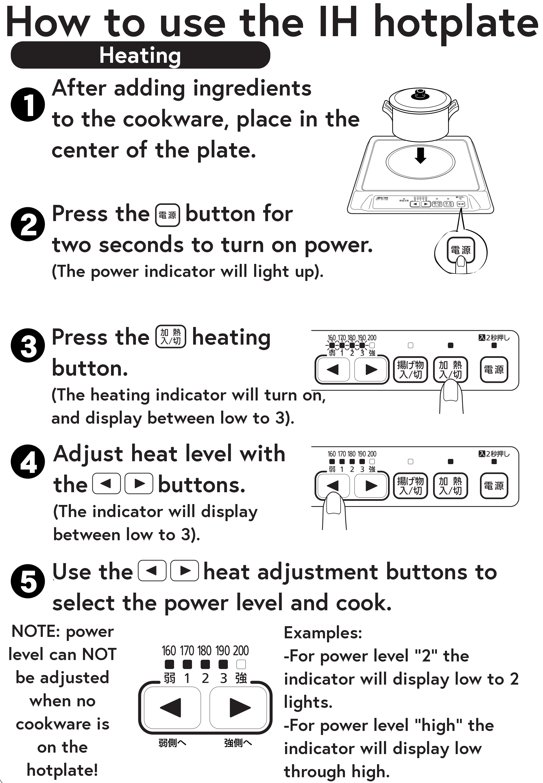 image with instructions on how to use the hotplate - page 1