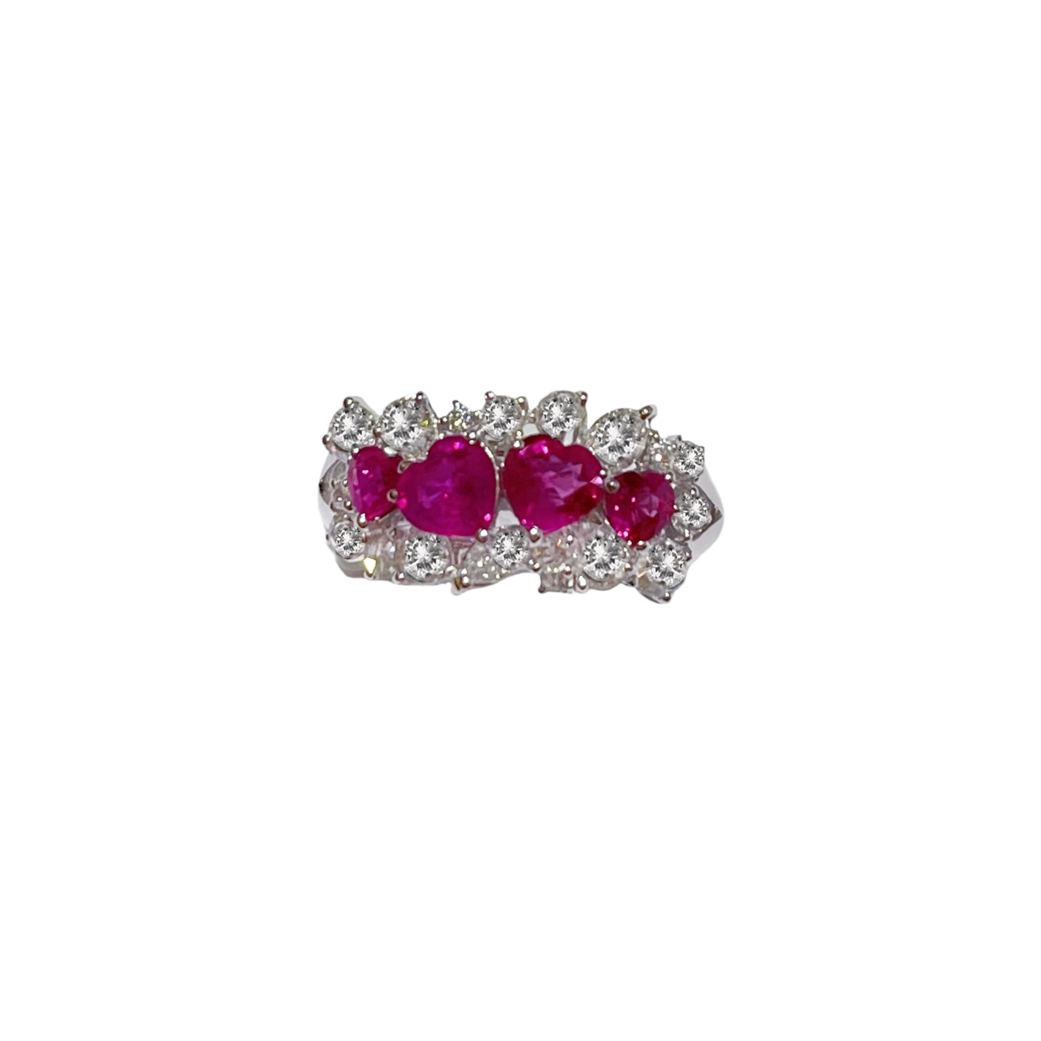 18K White Gold Rose Collection Ruby and Diamond Ring - Rose Collection - Dejade Jewellery