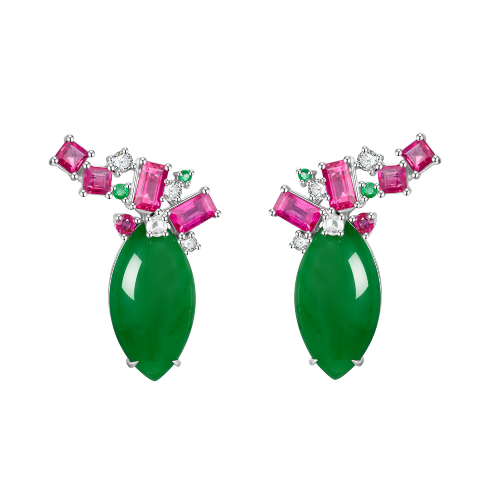 Accompanied by Hong Kong Jade & Stone Laboratory certificate, stating that the jadeite is natural, known in the trade as "A Jade".