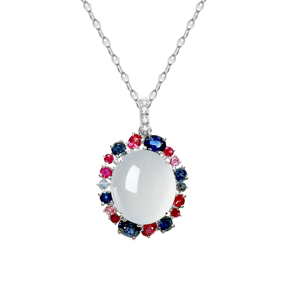 Accompanied by Hong Kong Jade & Stone Laboratory certificate, stating that the jadeite is natural, known in the trade as "A Jade".